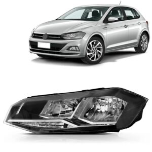 Farol Polo Virtus 2018 2019 2020 Com Friso Cromado 1ª Linha - Esquerdo/motorista