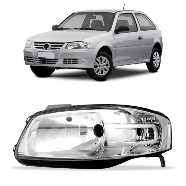 Farol Cromado Gol G4 2004 A 2008 Lado Esquerdo