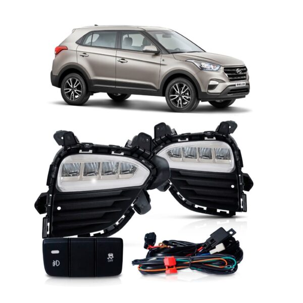 Kit Farol Milha Creta Pulse 2017 2018 2019 2020 Com Led