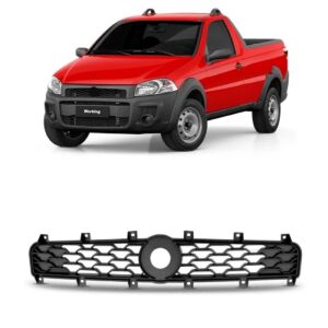 Grade Radiador Strada Working Preta 2014 Em Diante 1a Linha Preto