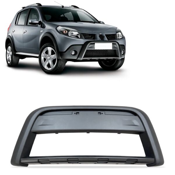 Moldura Central Parachoque Sandero Stepway 2008 A 2011 Preto