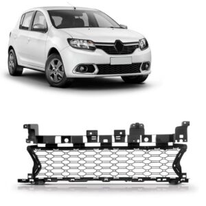 Grade Central Parachoque Sandero 2015 2016 A 2019 1a Linha Preto