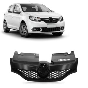 Grade Radiador Sandero Rs Colmeia 2015 A 2019 1a Linha Preto
