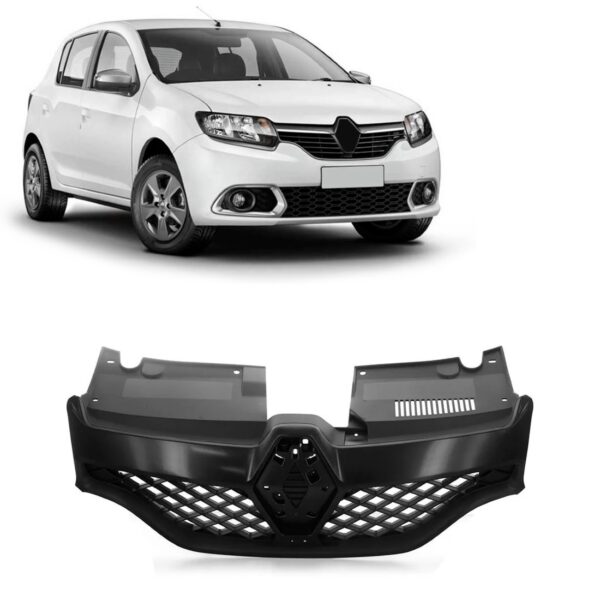 Grade Radiador Sandero Rs Colmeia 2015 A 2019 1a Linha Preto