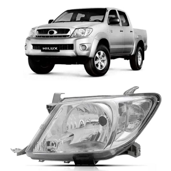 Farol Hilux 2008 2009 2010 2011 Cromado 1ª Linha Esquerdo/motorista