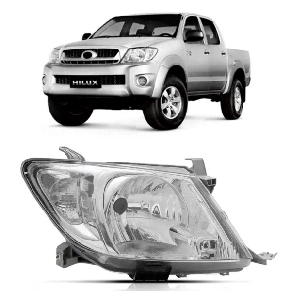 Farol Hilux 2008 2009 2010 2011 Cromado 1ª Linha Direito/passageiro