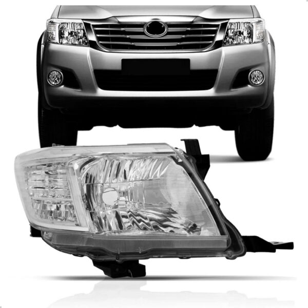 Farol Hilux Srv 2012 2013 2014 2015 Pick-up Cromado 1ª Linha - Direito/passageiro