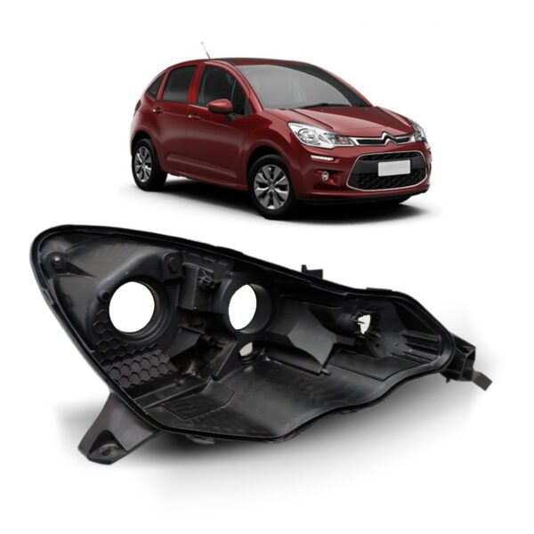 Carcaça Farol C3 2013 2014 2015 2016 2017 2018 2019 2020