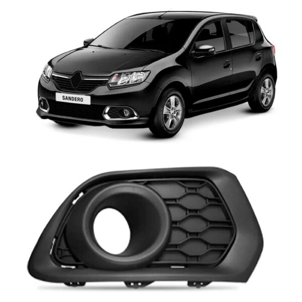 Moldura Milha Sandero Logan 2014 A 2019 Com Furo Milha Preto Direito/passageiro