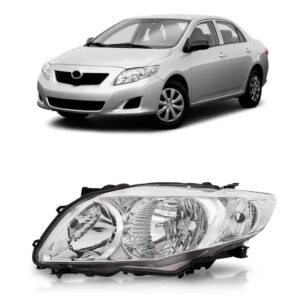 Farol Corolla 2008 2009 2010 2011 Foco Duplo Mascara Cromada Lado Esquerdo
