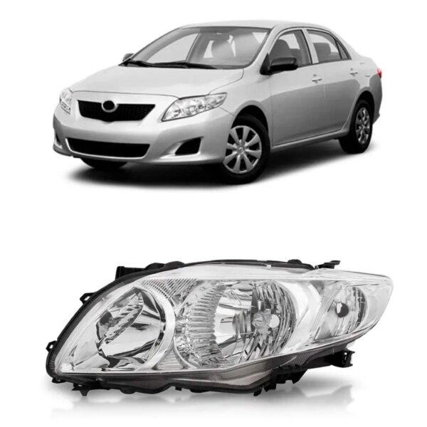 Farol Corolla 2008 2009 2010 2011 Foco Duplo Mascara Cromada Lado Esquerdo
