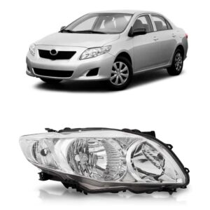 Farol Corolla 2008 2009 2010 2011 Foco Duplo Mascara Cromada Lado Direito