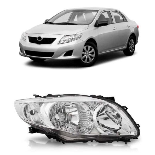 Farol Corolla 2008 2009 2010 2011 Foco Duplo Mascara Cromada Lado Direito