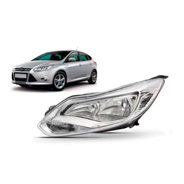 Farol Focus 2014 2015 Foco Duplo Cromado 1ª Linha - Esquerdo/motorista