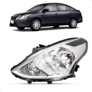 Farol Versa 15 16 17 2018 2019 Foco Simples Cromado 1ª Linha Direito/passageiro