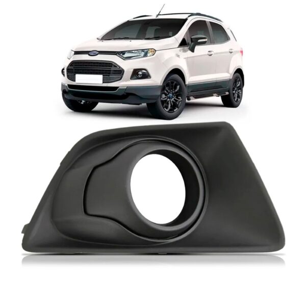 Moldura Milha Ecosport 2013 A 2017 Com Furo Cor Preta Lado Direito