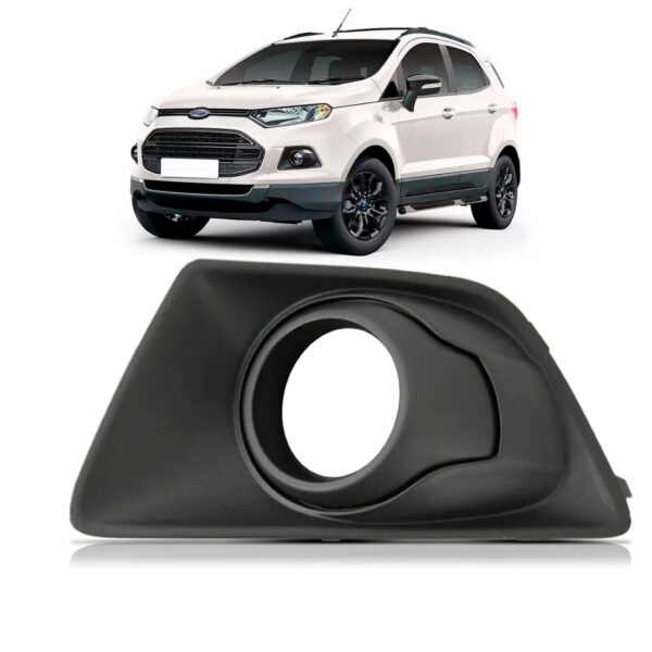 Moldura Milha Ecosport 2013 A 2017 Com Furo Cor Preta Lado Esquerdo