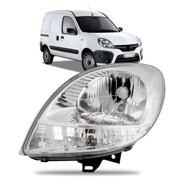 Farol Dianteiro Kangoo 08 09 10 11 13 A 18 Cristal 1ª Linha Esquerdo/motorista