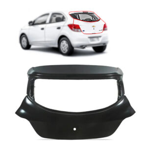 Tampa Porta Mala Para Onix Hatch 2019 18 2017 16 15 14 13 12 Preto Com Furo Miolo