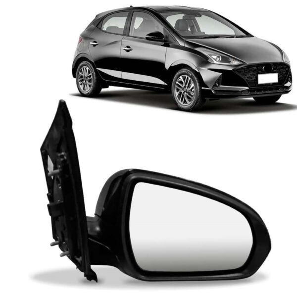 Retrovisor Elétrico C/ Sinaleira Capa Preta Hb20 2020 A 2022 Lado Direito