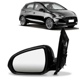 Retrovisor Elétrico C/ Sinaleira Capa Preta Hb20 2020 A 2022 Lado Esquerdo