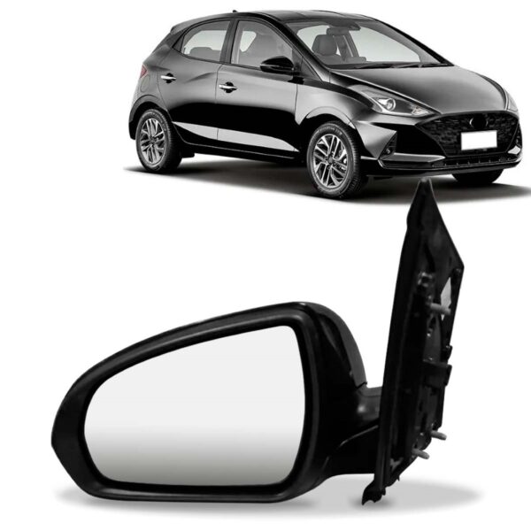 Retrovisor Elétrico C/ Sinaleira Capa Preta Hb20 2020 A 2022 Lado Esquerdo