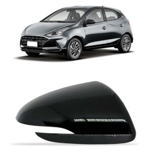 Capa Retrovisor Hb20 2020 A 2022 C/ Furo Sinaleira Preta Lado Direito