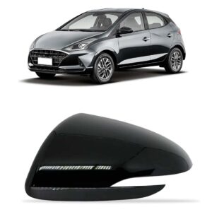 Capa Retrovisor Hb20 2020 A 2022 C/ Furo Sinaleira Preta Lado Esquerdo