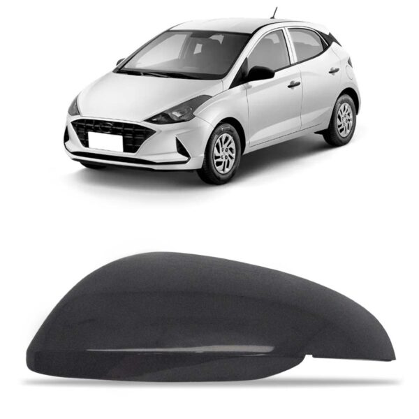 Capa Retrovisor Hb20 2020 A 2022 S/ Furo Pisca Texturizada Lado Direito