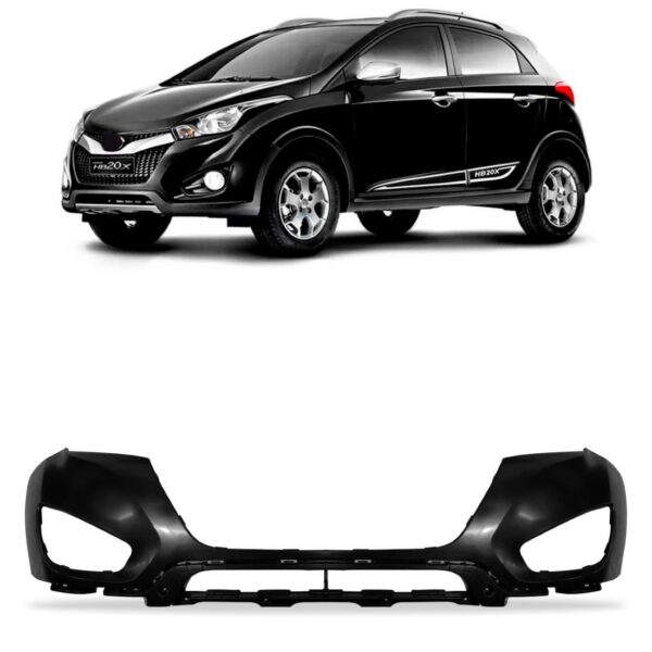 Parachoque Dianteiro Hb20x C/ Furo Milha 2012/2015 1a Linha  Preto