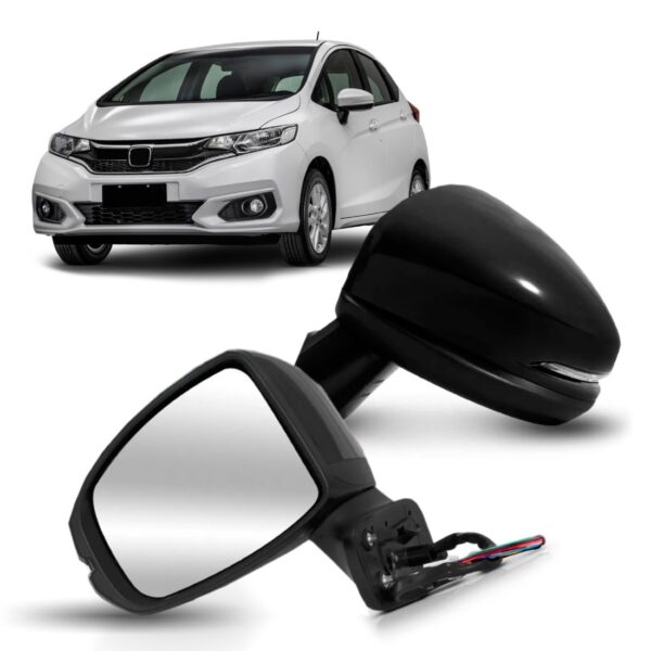 Retrovisor Elétrico Fit/ Wrv C/ Aquecedor E Sinaleira 14/21 Lado Esquerdo