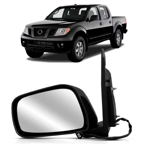 Retrovisor Eletrico Capa Preta Frontier 2008 A 2016 Lado Esquerdo