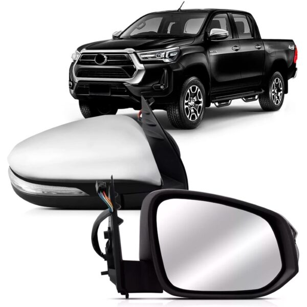 Retrovisor Elet Retratil C/sinaleira Capa Crom Hilux 16 A 21 Lado Direito