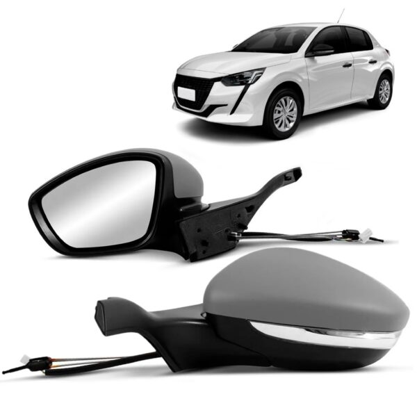 Retrovisor Com Controle Peugeot 208 2013 A 2020 Lado Esquerdo