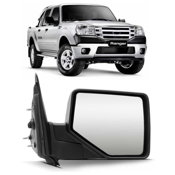 Retrovisor Fixo C/ Capa Preta Ranger 2010 A 2012 Lado Direito