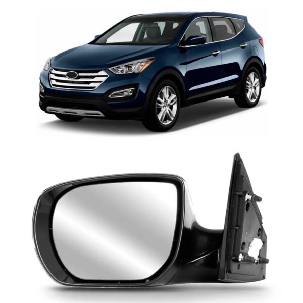 Retrovisor Elétrico C/ Aquecedor Pisca Santa Fe 2014 A 2019 Lado Esquerdo