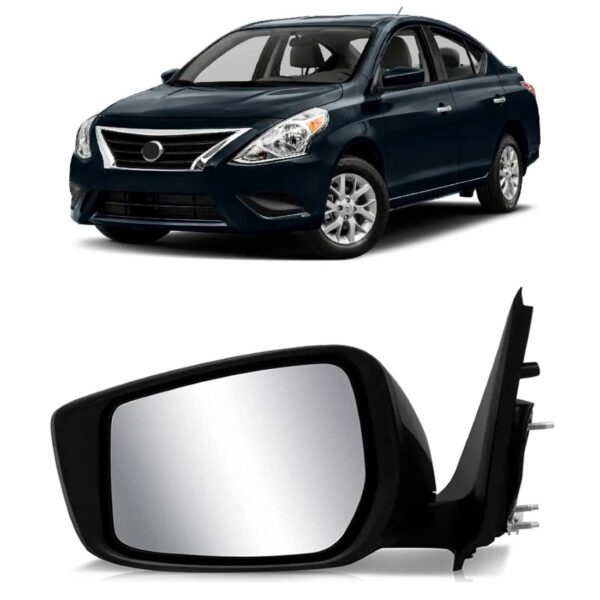 Retrovisor Elétrico Versa 2016 A 2019 C/ Capa Preta Lado Esquerdo