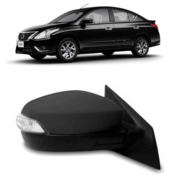 Retrovisor Eletrico Versa 2016 A 2019 C/ Sinaleira Largo Lado Direito