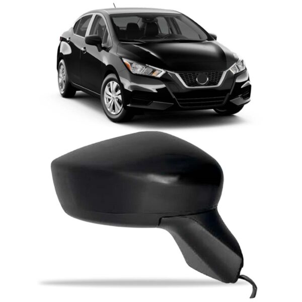 Retrovisor Elétrico Versa 2020 A 2022 C/ Capa Preta Lado Direito