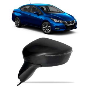 Retrovisor Elétrico Versa 2020/22 C/ Sinaleira E Capa Preta Lado Esquerdo