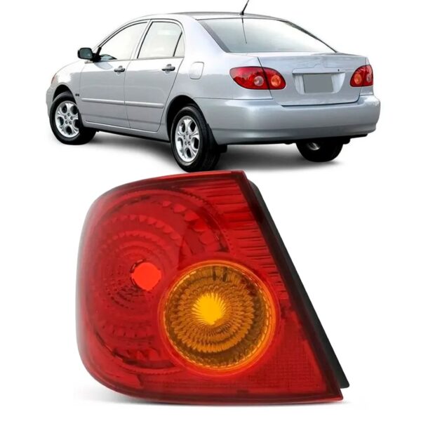 Lanterna Traseira Canto Corolla 2003 A 2007 Ruby/ Âmbar Lado Esquerdo