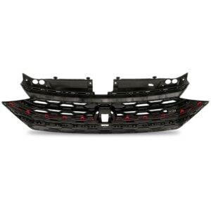 Grade Radiador Jetta Gli Vermelho 2019 2020 A 2022 Preto  Plástico