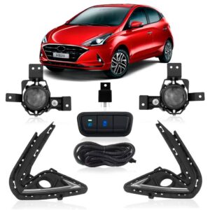 Kit Farol Milha Completo Hb20 C/ Friso Cromado 2020 A 2022