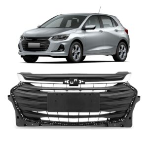 Grade Radiador Onix 2020 A 2022 Com Furo Para Friso 1a Linha Preto