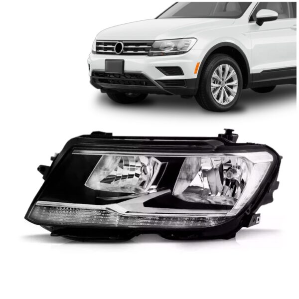 Farol Tiguan 17 18 19 2020 21 Elétrico Com Led Drl 1ª Linha Esquerdo/motorista