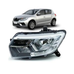 Farol Logan Sandero 2020 A 2022 Com Led 1ª Linha Esquerdo/motorista