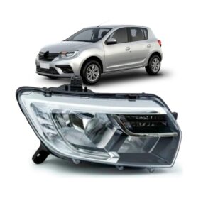 Farol Logan Sandero 2020 A 2022 Com Led 1ª Linha Direito/passageiro