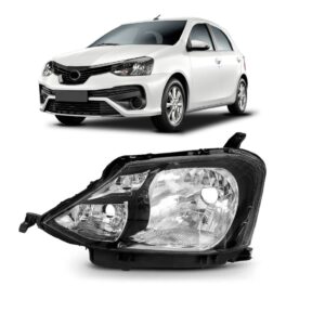 Farol Etios 2017 2018 2019 2020 2021 Mascara Negra 1ª Linha Esquerdo/motorista