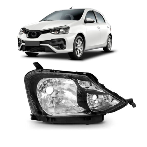 Farol Etios 2017 2018 2019 2020 2021 Mascara Negra 1ª Linha - Direito/passageiro