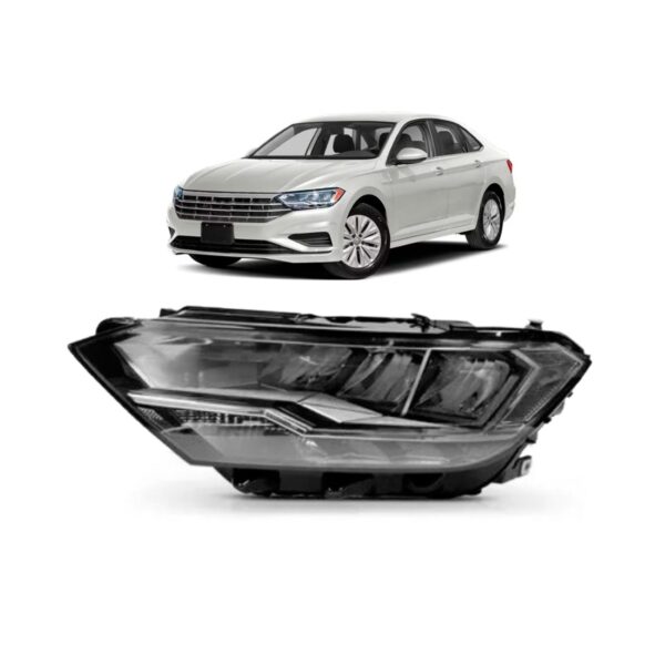 Farol Eletrico Jetta Sedan 19 A 22 C/motor Com Led 1ª Linha - Esquerdo/motorista